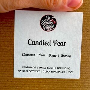 Handmade non-toxic soy wax candle 7 oz candle. Scent: candied pear.